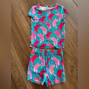 Posh Peanut Le Tigre short sleeve / short pajama set 12-18 months